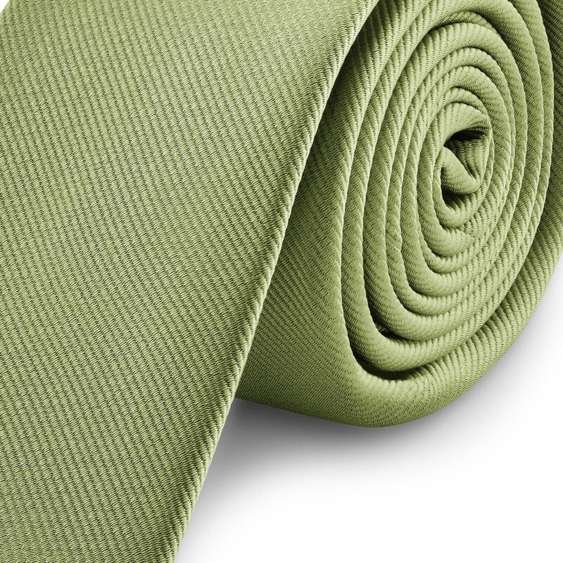Trendhim Cravate étroite en tissu gros-grain vert clair 6 cm