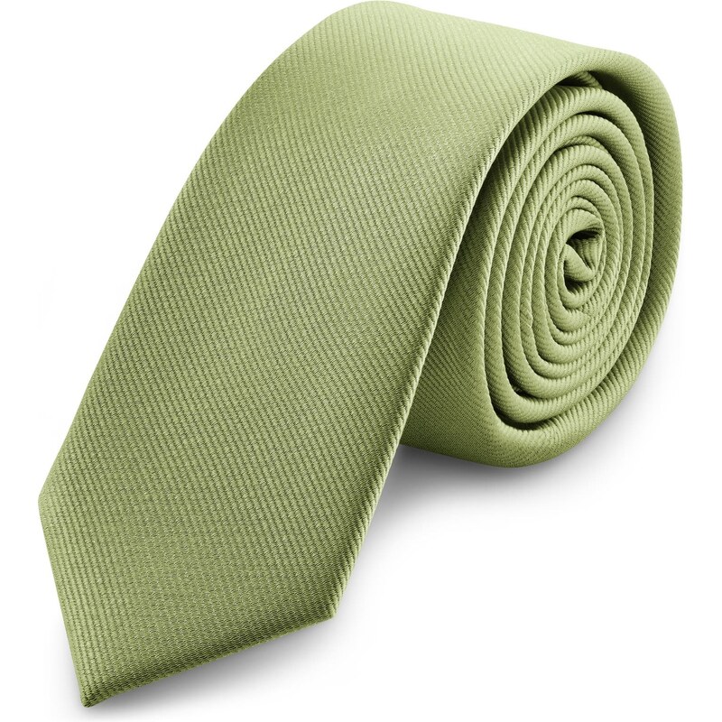 Trendhim Cravate étroite en tissu gros-grain vert clair 6 cm