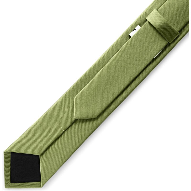 Trendhim Cravate étroite en satin vert pâle 6 cm