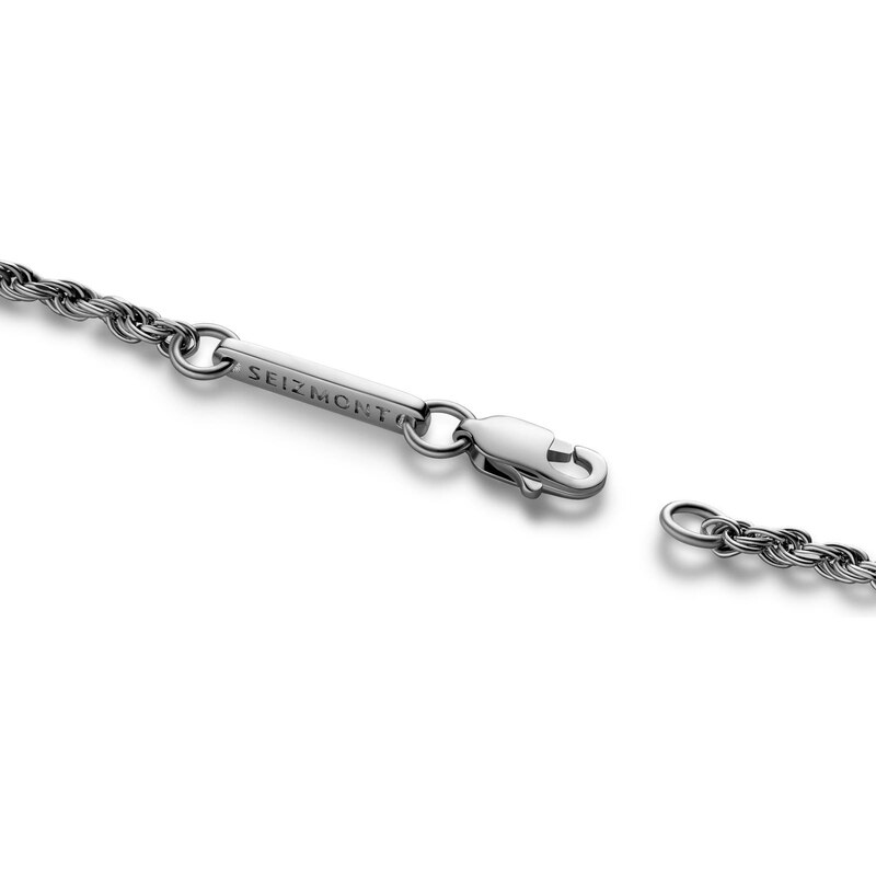 Seizmont Argentia | 925s | Bracelet à chaîne en argent sterling plaqué rhodium de 2 mm