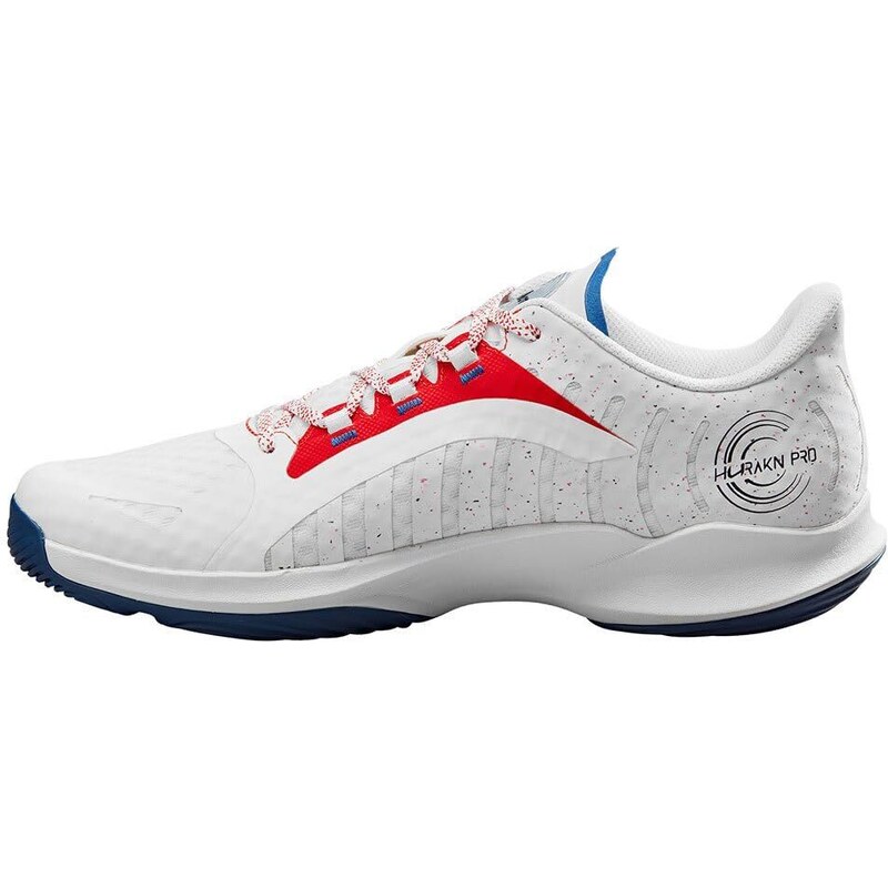 Wilson Homme Hurakn Pro Chaussure de Tennis, White Red Deja Vu Blue, 44 EU