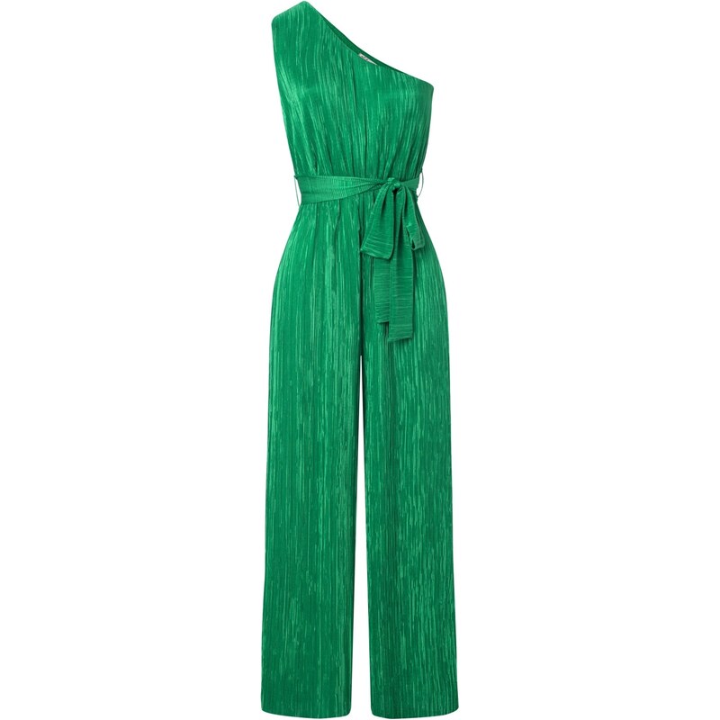 Vintage Chic for Topvintage Combinaison plissée à encolure asymétrique Casey en vert émeraude