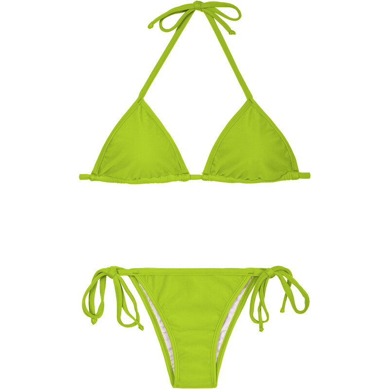 Rio De Sol Bikini Brésilien Vert Pomme, Triangle Coulissant - Jureia Cort Lacinho