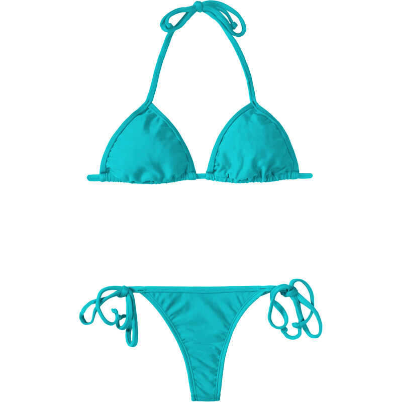 Rio De Sol Bikini String Bleu, Triangle Coulissant - Tahiti Cort Micro