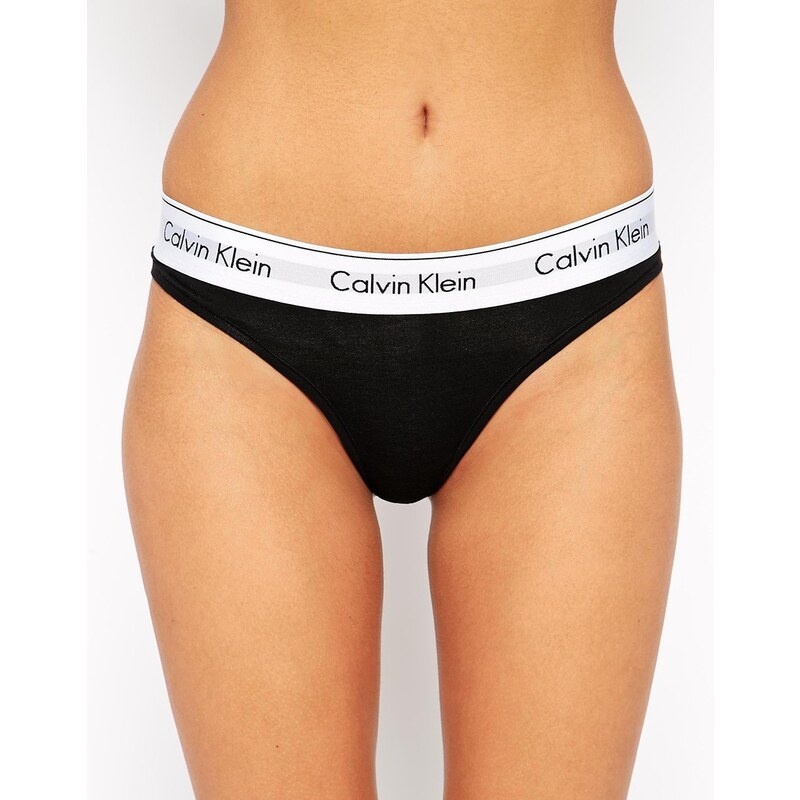 Calvin Klein - Modern Cotton - String en coton - Noir