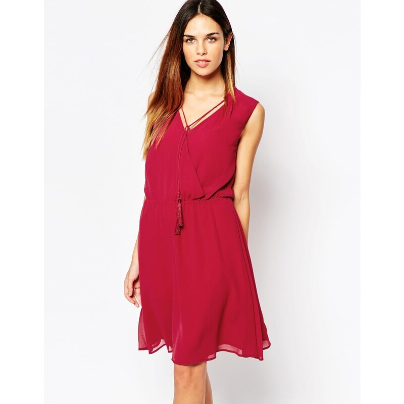 Warehouse - Robe patineuse style cache-cur - Rouge