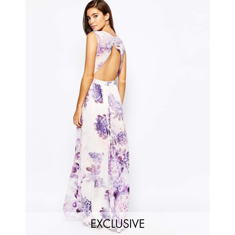 True Violet - Maxi robe à fleurs avec dos ouvert - Violet