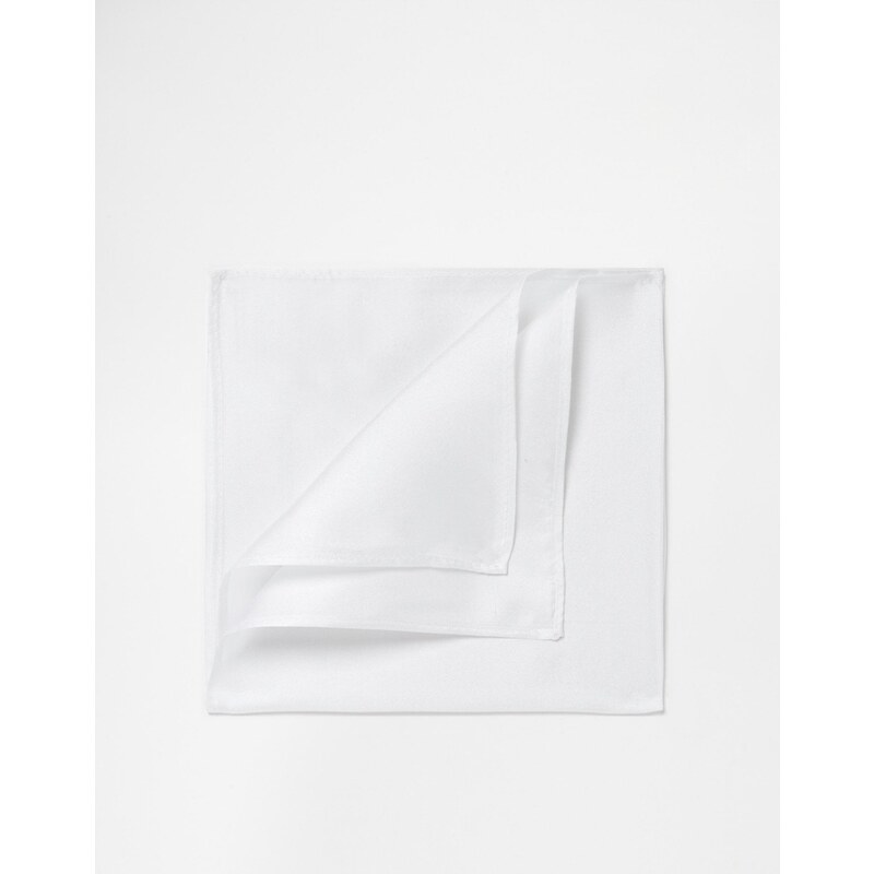 ASOS - Pochette carrée en soie - Blanc - Blanc