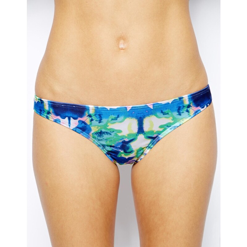 ASOS - Bas de bikini taille basse à imprimé floral style aquarelle - Multi