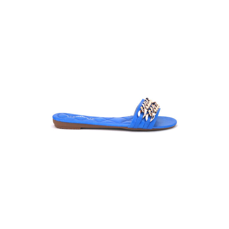 Sandale simili cuir Bleue - Cendriyon