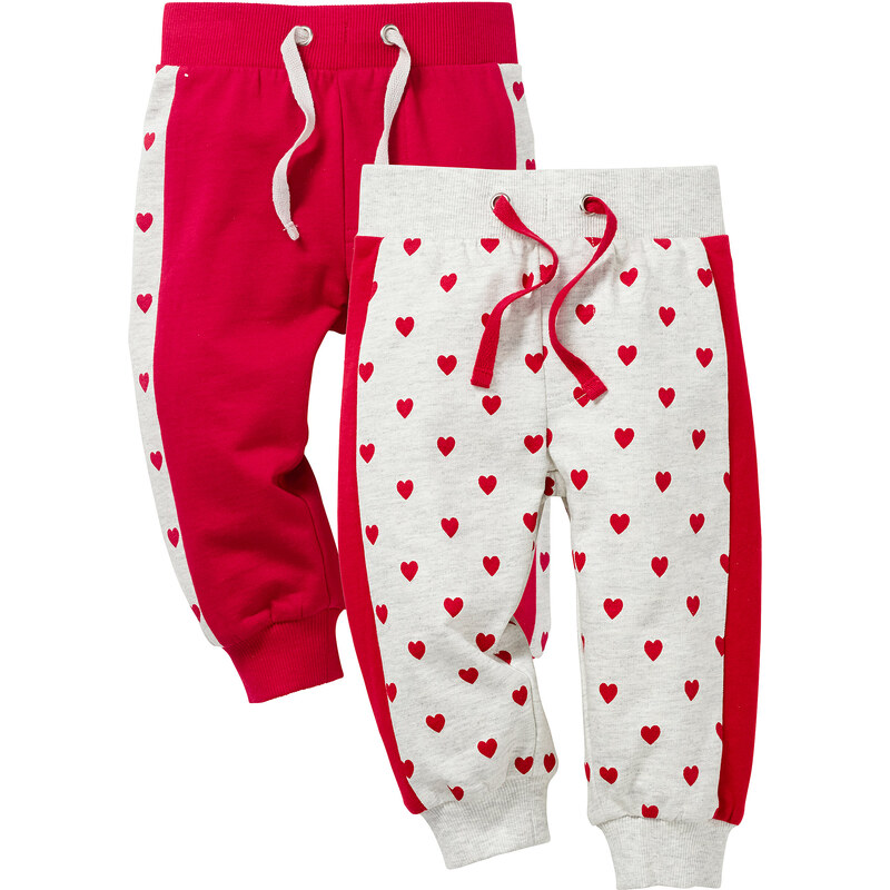 bpc bonprix collection Lot de 2 pantalons sweat bébé en coton bio, T. 56/62-104/110 blanc enfant - bonprix