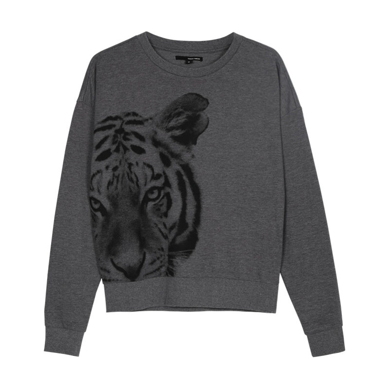Tally Weijl Grey "Tiger" Oversized Print Sweater