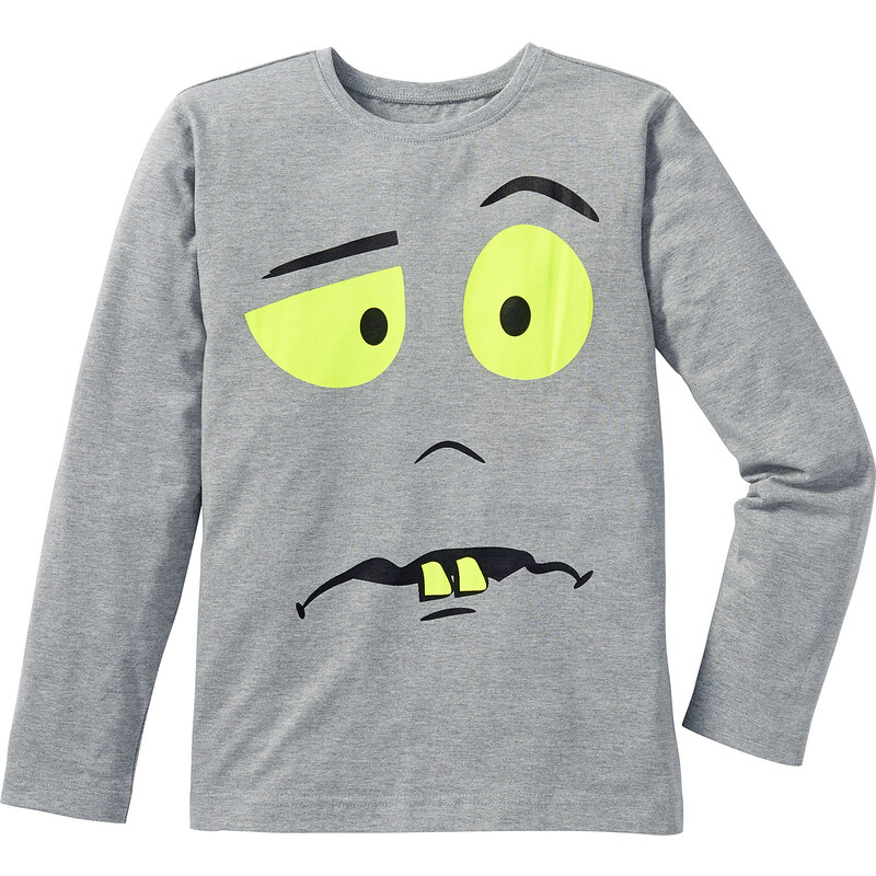bpc bonprix collection T-shirt manches longues à imprimé cool, T. 116/122-164/170 gris enfant - bonprix