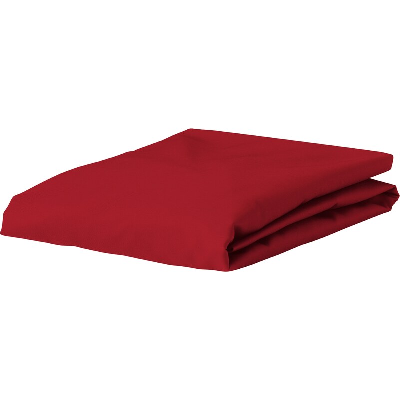 Drap housse uni percale coton de Essenza - 160 x 200 cm - rouge