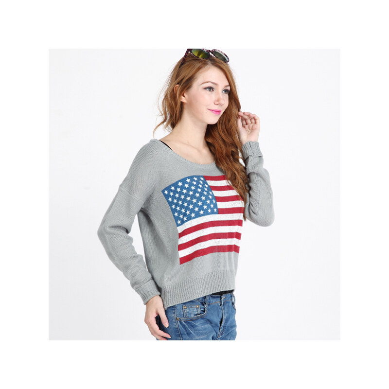Lesara Pull avec drapeau américain