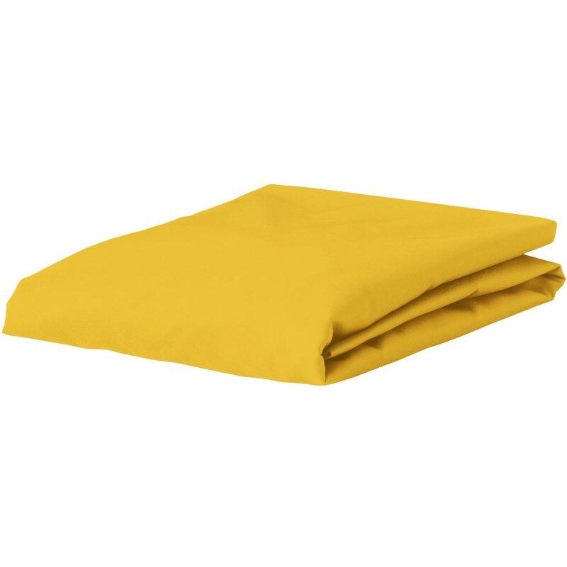 Drap housse uni satin coton de Essenza - 140 x 200 cm - jaune