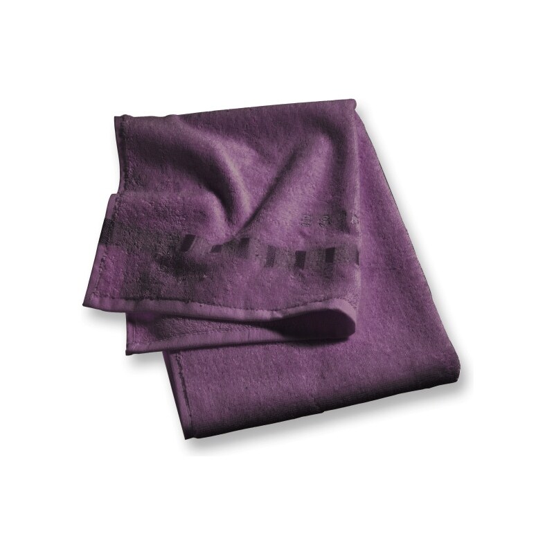 Lot 2 serviettes invité 30x50 cm uni aubergine - Collection Esprit