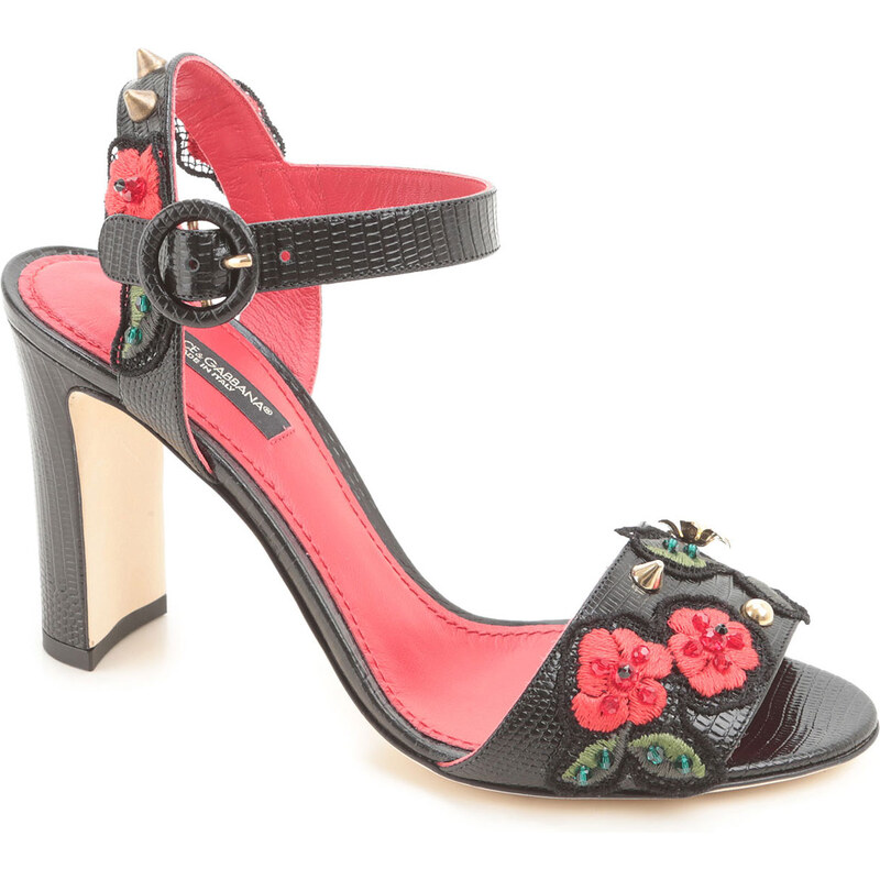 Sandales à talons Dolce & Gabbana en cuir noir