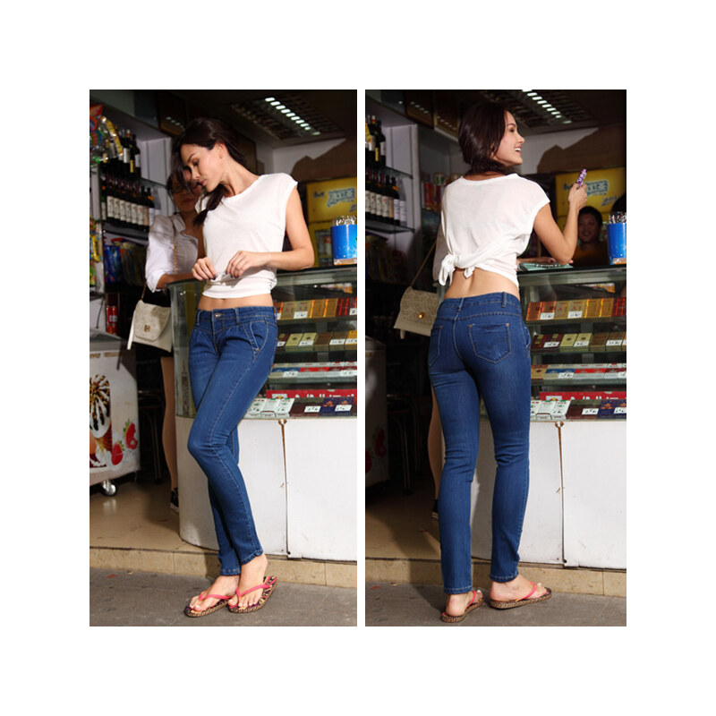 Lesara Jeans avec plissures à la taille