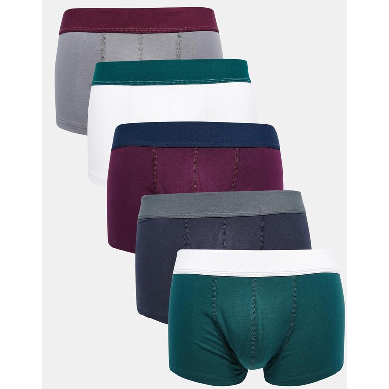 ASOS - Lot de 5 boxers taille basse motif pierres colorées - Multi