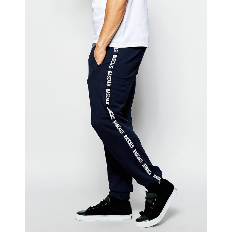 Rascals - Pantalon de jogging avec bande sur les côtés - Bleu