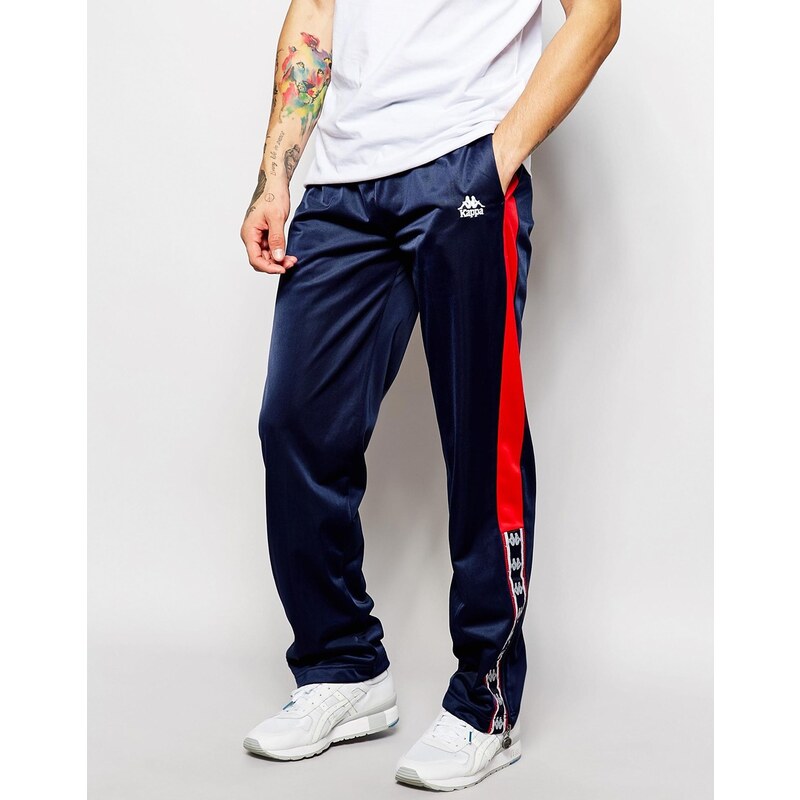 Kappa - Pantalon de jogging skinny avec côtés zippés - Bleu