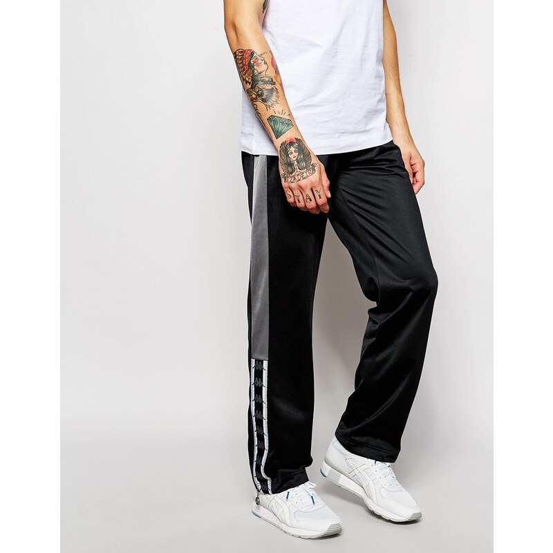 Kappa - Pantalon de jogging skinny avec côtés zippés - Noir