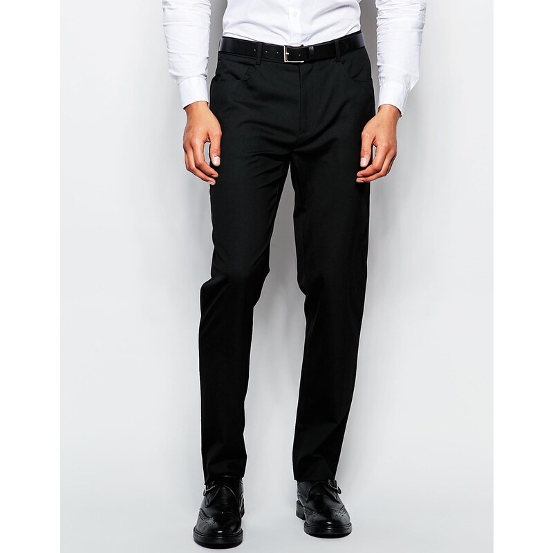 ASOS - Pantalon slim habillé style workwear à 5 poches - Noir - Noir