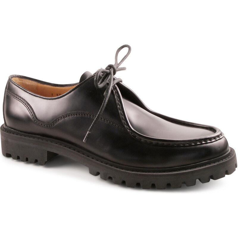 Chaussures à lacets Car Shoe montagne en cuir noir