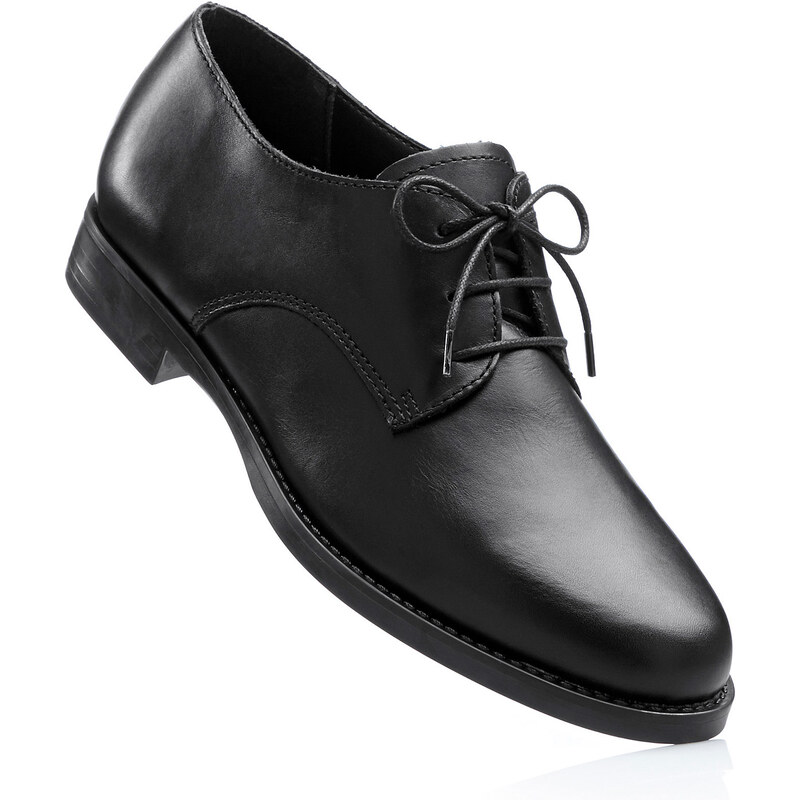 bpc selection Chaussures à lacets en cuir noir chaussures & accessoires - bonprix