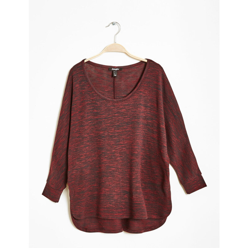 Jennyfer tee-shirt loose manches 3/4 bordeaux