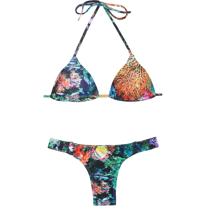 Maryssil Maillots de bain femme Bikini Brésilien Orné De Coraux, Triangle Paddé - Corais Igual