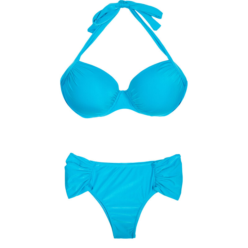 Maryssil Bikini Bleu Ciel Grandes Tailles Avec Balconnet - Plus Drapeado Blue