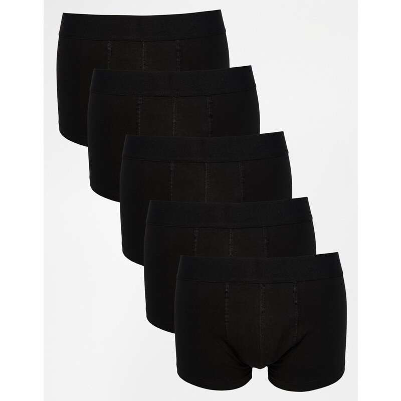 ASOS - Lot de 5 boxers taille basse - Noir - Noir