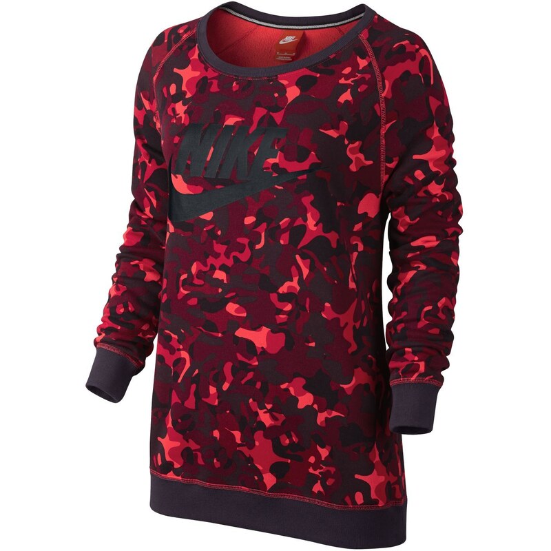 Nike RALLY BF CREW-AOP - Top/tee-shirt - rouge