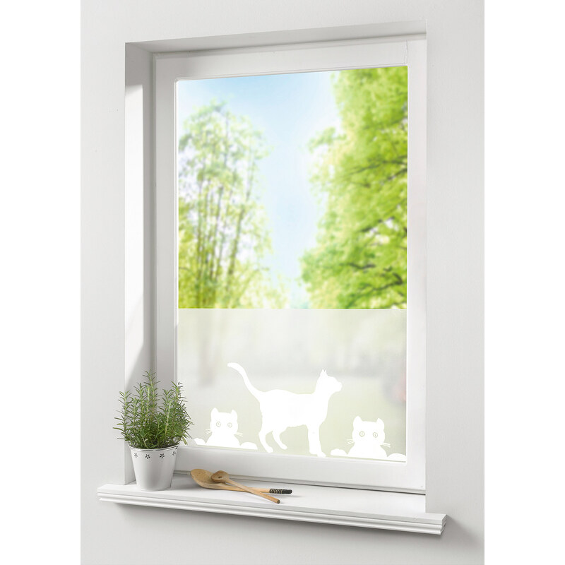 bpc living Sticker brise-vue pour fenêtres Chats blanc maison - bonprix