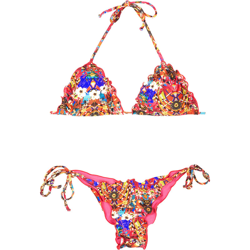 Rio De Sol Bikini Brésilien Multicolore Festif, Bords Ondulés - Irere