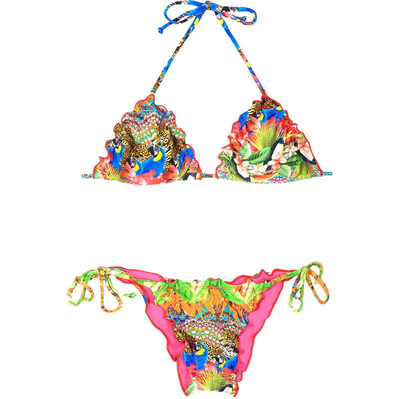 Rio De Sol Bikini Triangle Tropical Multicolore, Bords Ondulés - Kuhli