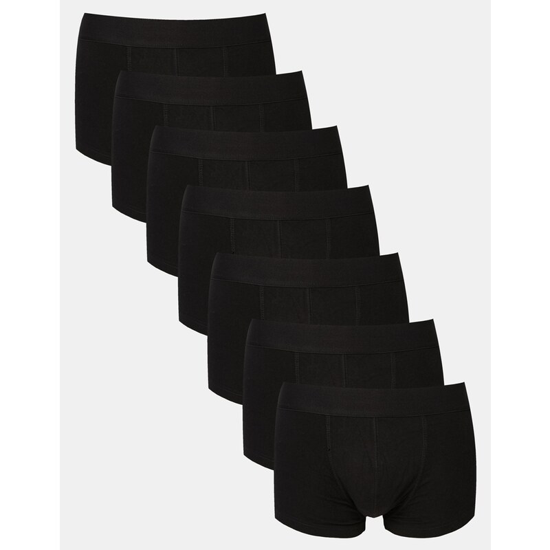 ASOS - Lot de 7 boxers taille basse - Noir - Noir