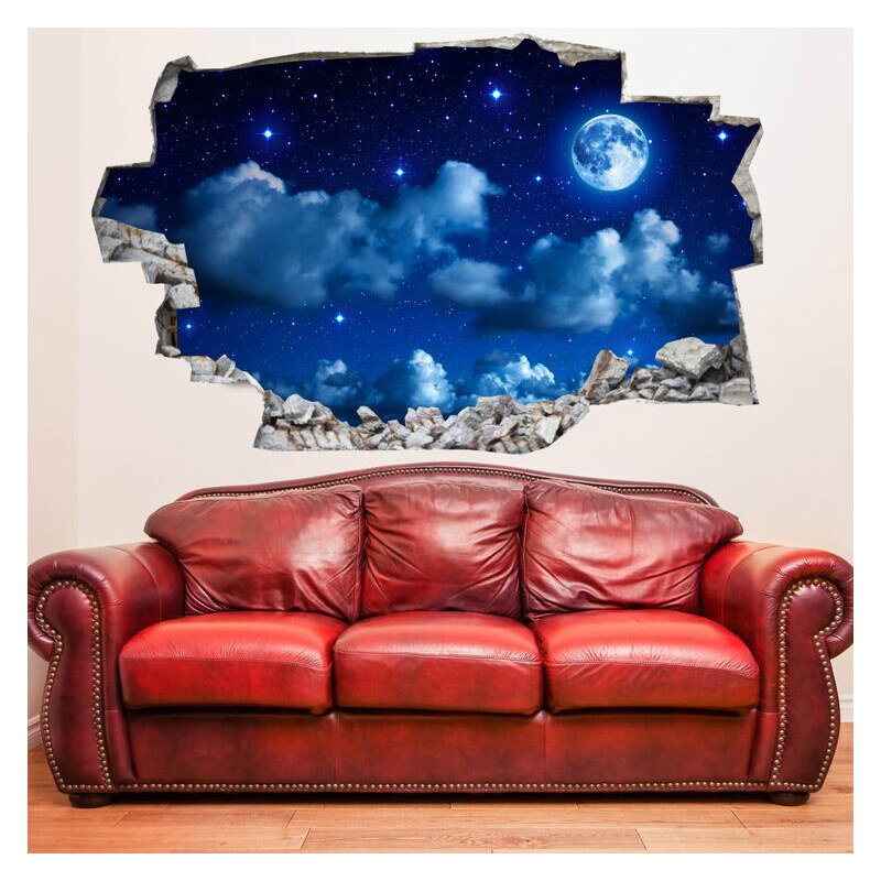 Lesara Sticker mural 3D avec ciel étoilé