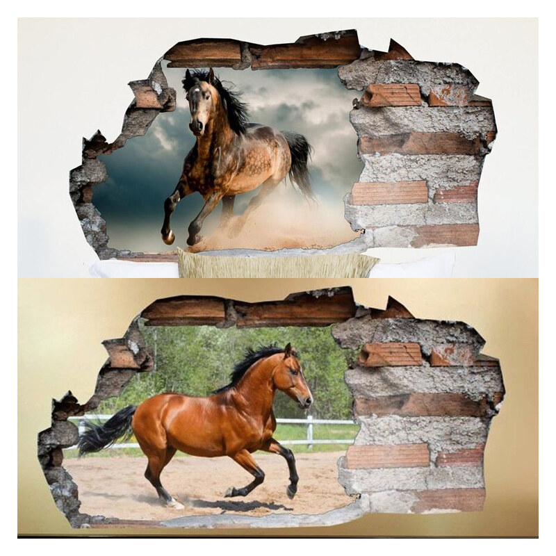 Lesara Sticker mural 3D motif cheval