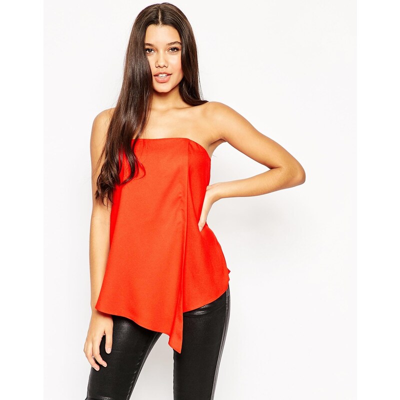 ASOS - Top bandeau style origami - Rouge