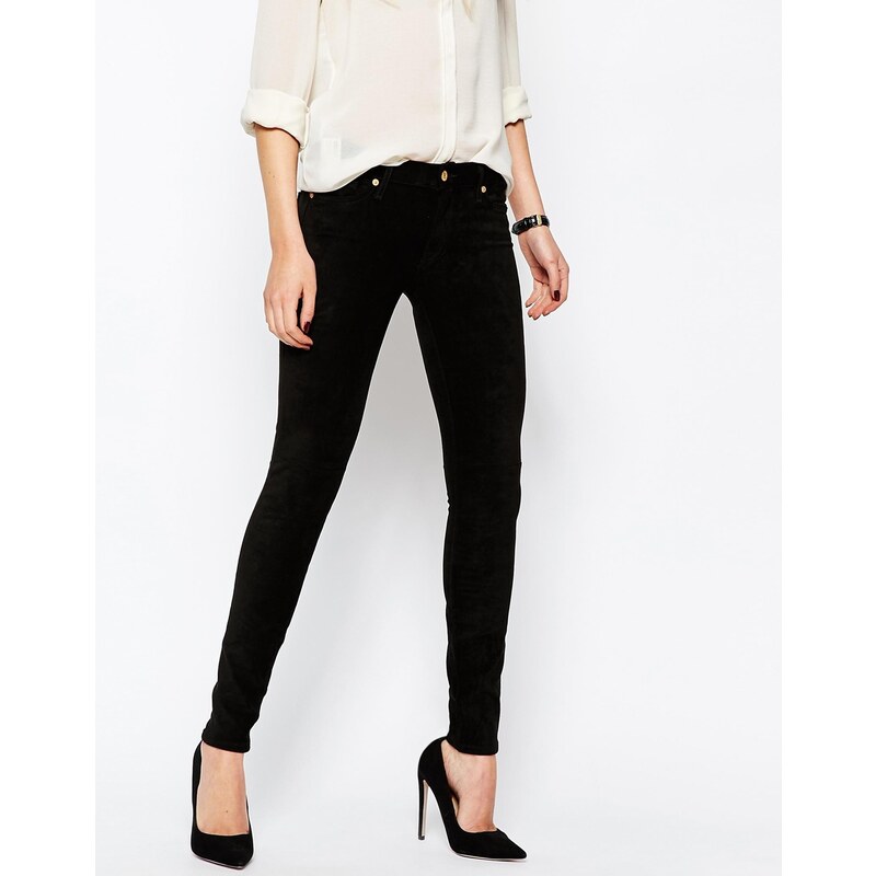 7 For All Mankind - The Sueded - Jean skinny - Noir - Noir