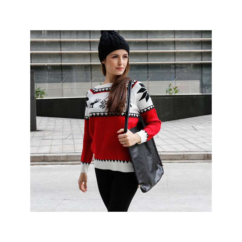 Lesara Pull en tricot design hivernal