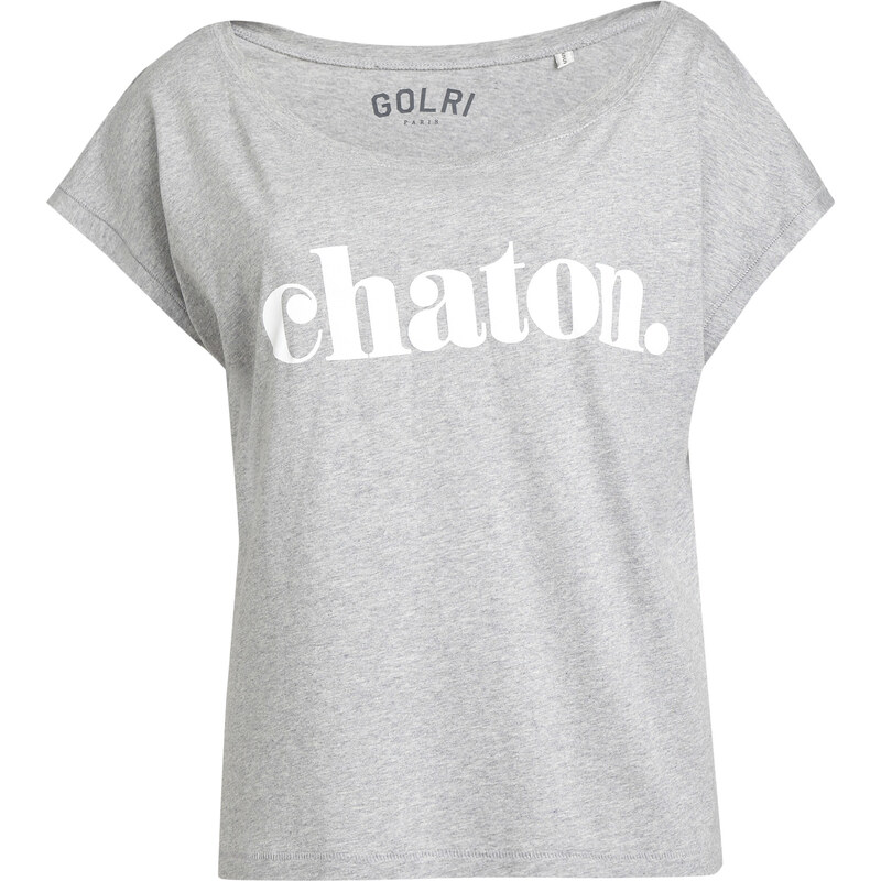 Golri T-shirt Oversize Cropped Chaton / GRIS