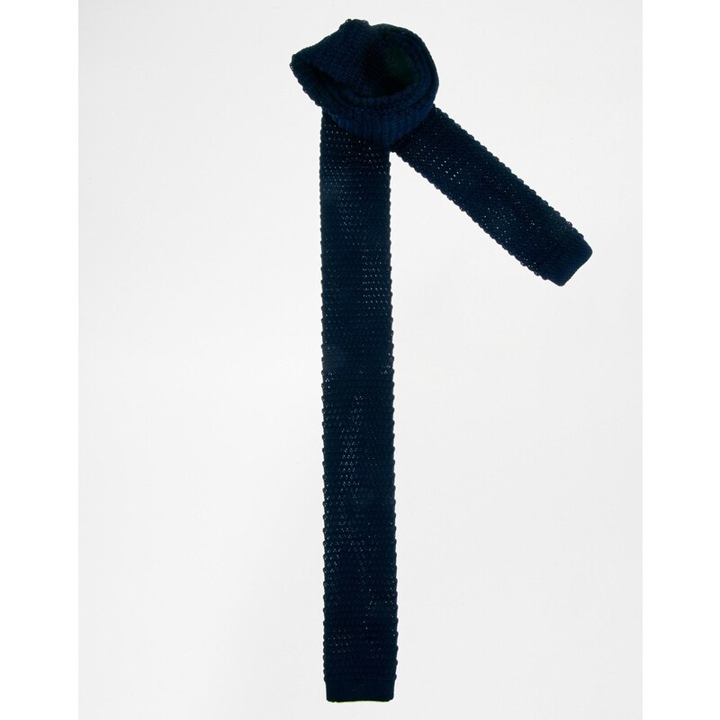ASOS - Cravate en maille - Bleu marine - Bleu marine