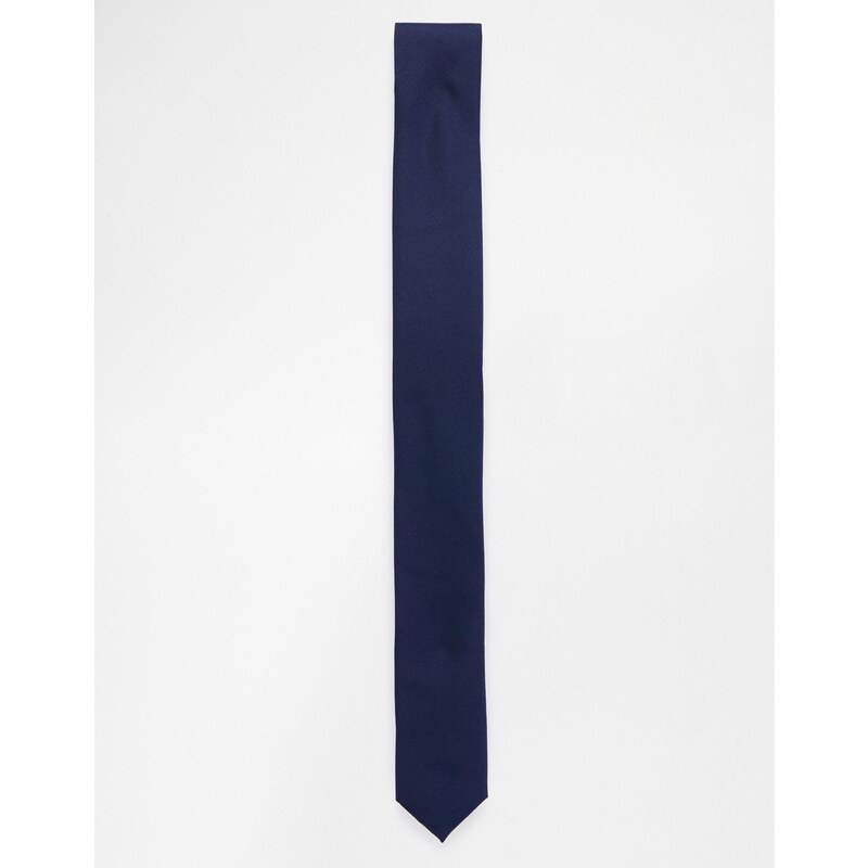 ASOS - Cravate fine - Bleu marine foncé - Bleu marine