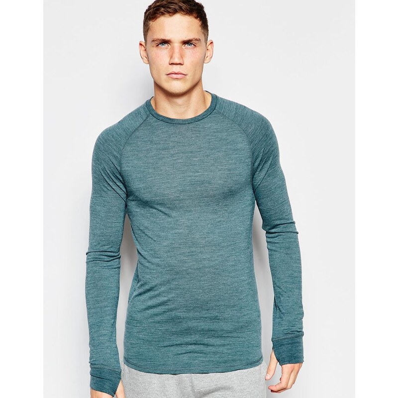 ASOS - T-shirt confort moulant en laine mélangée - Vert