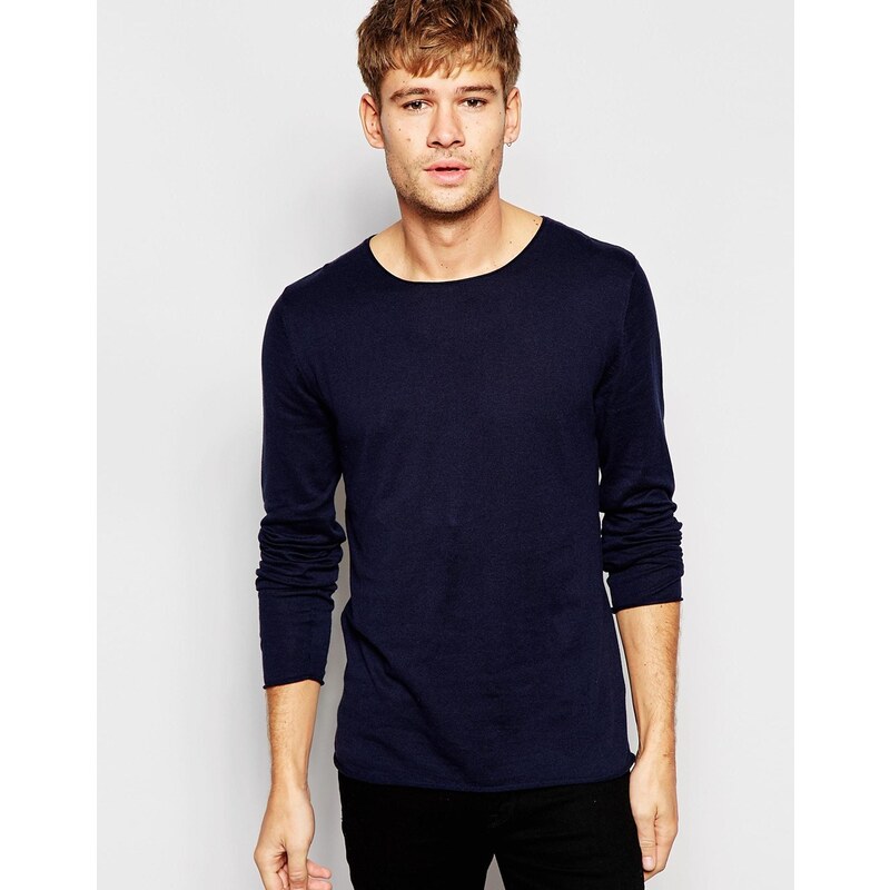 Selected Homme - Pull en tricot léger - Bleu