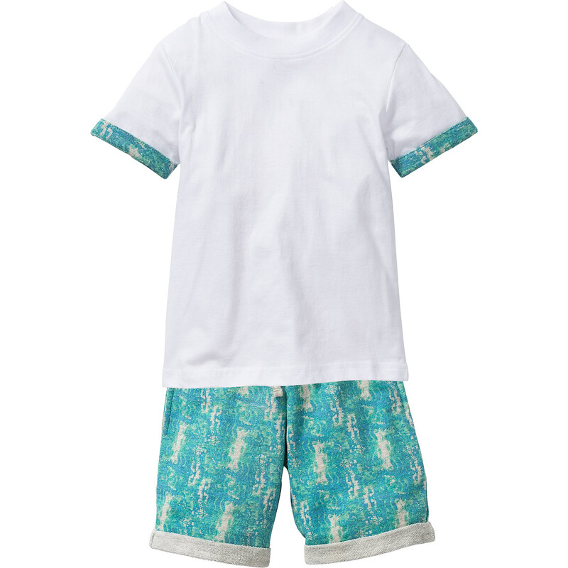 bpc bonprix collection T-shirt + bermuda (Ens. 2 pces.), T. 80/86-128/134 blanc manches courtes enfant - bonprix